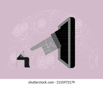 Ciberacoso.influencia de medios,imagen de diseño vectorial