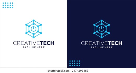 Cyber ​​Security Hexagon logo, Design Inspiration, Illustration, Vector