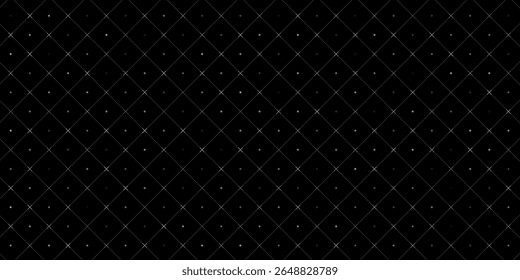 Cyber high-tech padrão com grade quadrada, pontos de cruz e matriz de pontos digitais no fundo preto. Layout de interface de usuário futurista para design HUD ou painel técnico. Ilustração vetorial.
