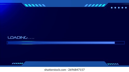 Cyber HUD Loading Interface — Holographic Data Processing Screen Vector