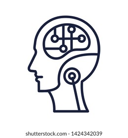 cyber humanoide profile icon vector illustration design