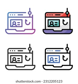 Cyber icon design in four variation color