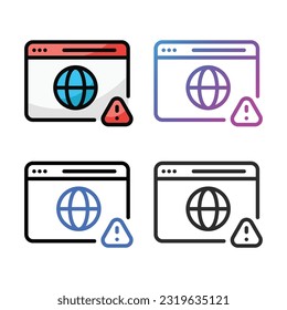 Diseño de iconos cibernéticos en cuatro colores de variación