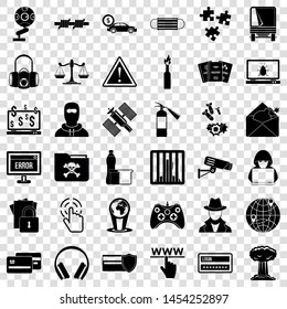 Cyber icons set. Simple style of 36 cyber vector icons for web for any design