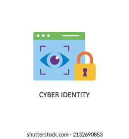 Cyber Identity Vector Outline Icon Design illustration. Fintech Symbol on White background EPS 10 File