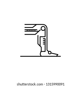 cyber implantation leg icon. Element of future technological pack for mobile concept and web apps icon. Thin line icon for website design and development