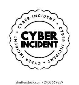 Cyber incident - event that could jeopardize the confidentiality or availability of digital information, text concept stamp