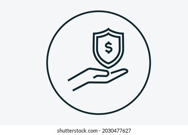 Cyberversicherungs-Symbol, Vektordesign
