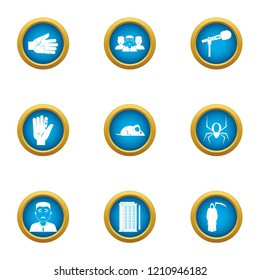 Cyber interface icons set. Flat set of 9 cyber interface vector icons for web isolated on white background