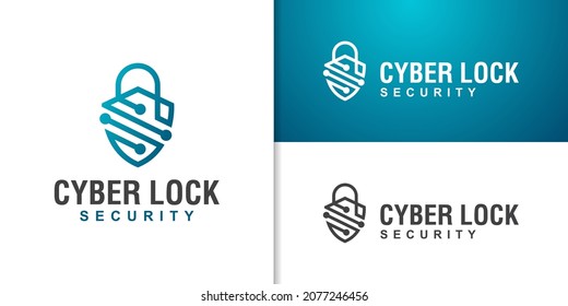 cyber internet online security logo design vector template