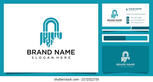 Cyber Internet Online Security Logo Design Vector Template