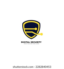 plantilla vectorial de diseño de logotipo de seguridad en línea de internet