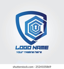 cyber internet online security logo design vector templat