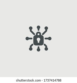 Cyber internet protection vector icon illustration sign