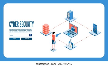 Cyber internet security technology, network protection, cyber security with key lock and unlock system for network computer desktop mobile and web. System protection from hacker, spyware and mulware