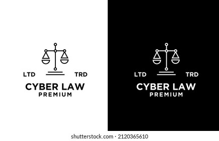 cyber justice law firm logo icon design illustration