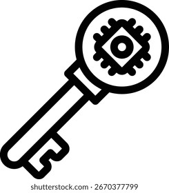 cyber key editable cartoon style sticker vector