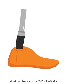 Cyber Leg Prosthesis Vector Illustration