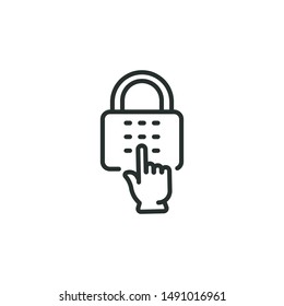 cyber lock - minimal line web icon. simple vector illustration. concept for infographic, website or app.