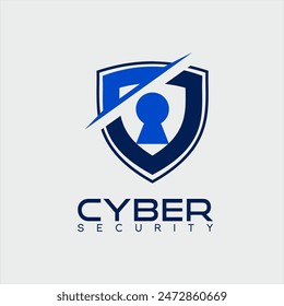 Cyber ​​security logo design with abstract letter CJ concept and shield.