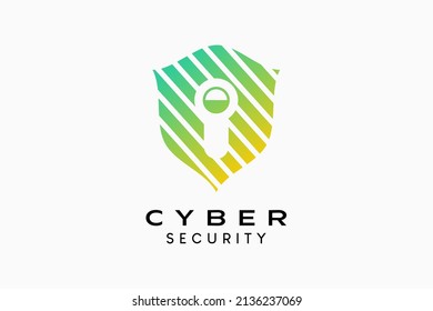 Cyber Logo Design Shield Stripes Concept Stock Vector (Royalty Free ...