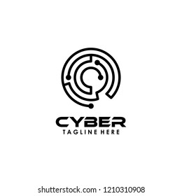 Cyber Logo Design Vector Template