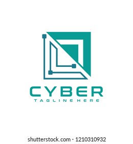 Cyber Logo Design Vector Template