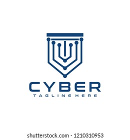 Cyber Logo Design Vector Template