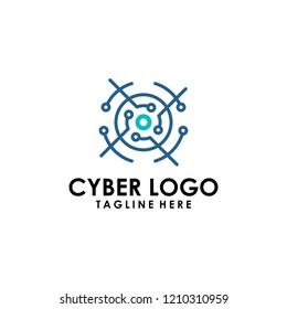 Cyber Logo Design Vector Template