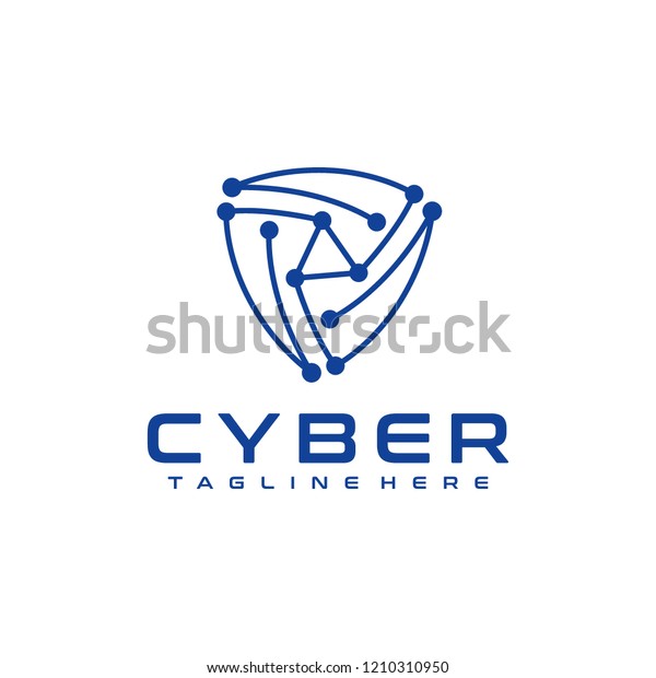 Cyber Logo Design Vector Template Stock Vector Royalty Free 1210310950