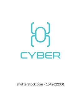 Cyber logo, tech spider vector design. Great for mobile app, web design, print materials, etc.
