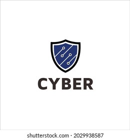 Cyber logos security eagle falcon shield circle american flag technology icon symbol phoenix application hawk vector design background digital padlock lock guardian guard star moon bird safe army
