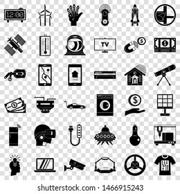 Cyber machine icons set. Simple style of 36 cyber machine vector icons for web for any design