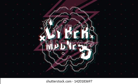 Cyber madness Creative logo. Vector template for web and print.