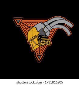 diseño vectorial de soporte de logotipo de mascota cibernética