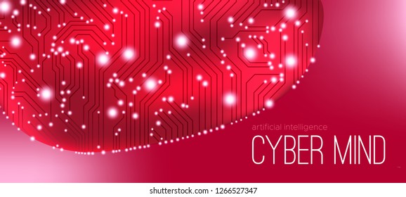 Cyber Mind, Human Brain Analysis. Digital Technology, Science Innovation. Cyber Machine Learning, Virtual Mind Concept. Artificial Intelligence (AI) Design. Neural Connection Visualization, Big Data.