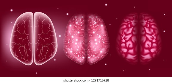 Cyber Mind, Human Brain Analysis. Digital Technology, Science Innovation. Cyber Machine Learning, Virtual Mind Concept. Artificial Intelligence (AI) Design. Neural Connection Visualization, Big Data.