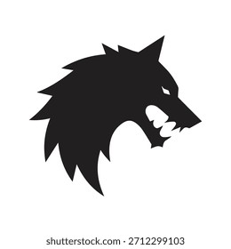 Símbolo de lobo mínimo cibernético diseñado utilizando líneas angulares avanzadas