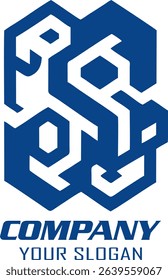 Cyber Modern Company Logo Design Illustration