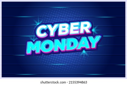 Cyber Monday 3d text effect design