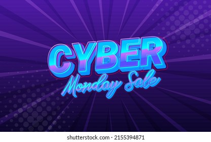 Cyber Monday 3d Text Effect Design