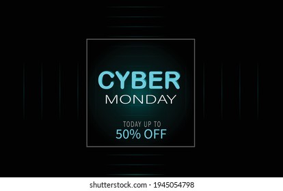 cyber Monday 50% off sales vector 