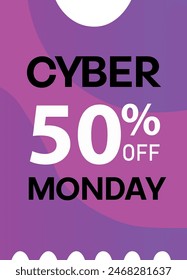 Cyber Monday 50% vector illustration