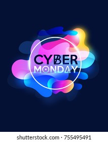 Cyber Monday abstract banner design. Futuristic design concept for mobile apps, posters, sales. Vector illustration.
