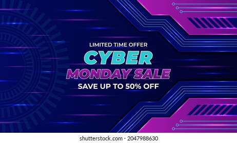 Cyber Monday abstract modern creative colorful gradient background design.