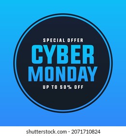 Cyber monday abstract modern creative minimalist technology banner, sign, design concept, social media post, template, mockup brochure, booklet, print, ad, and poster