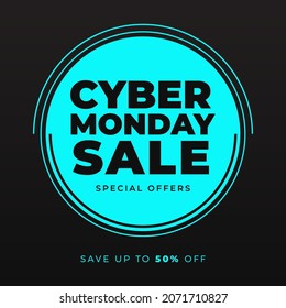 Cyber monday abstract modern creative minimalist technology banner, sign, design concept, social media post, template, mockup brochure, booklet, print, ad, and poster
