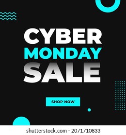 Cyber monday abstract modern creative minimalist technology banner, sign, design concept, social media post, template, mockup brochure, booklet, print, ad, and poster