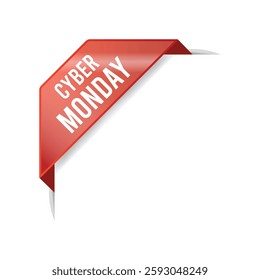Cyber Monday Advertisement Corner Banner Vector Template