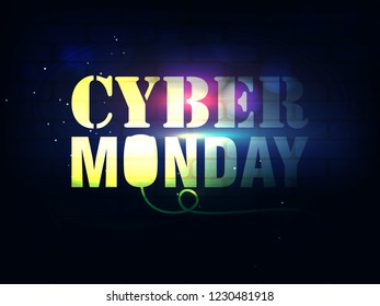 Cyber Monday Advertisign with Mouse. Online Sale Background Design.